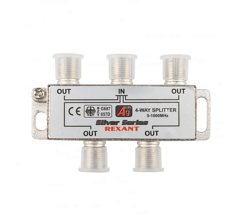 РазветвительТВ сигнала REXANT 05-6103 на 4ТВ F-штек РазветвительТВ сигнала REXANT 05-6103 на 4ТВ F-штек