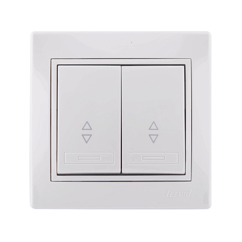 Выключатель проходной Lezard двухклавишный скрытая установка белый с белой вставкой
