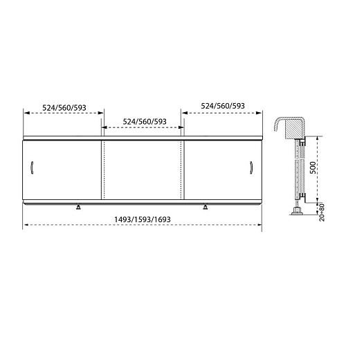 Экран раздвижной Triton 170
