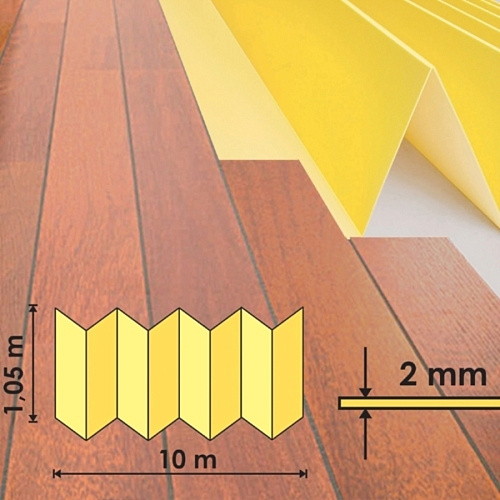 Подложка-гармошка 1050х500х2 (10,5 м.кв.) Желтая