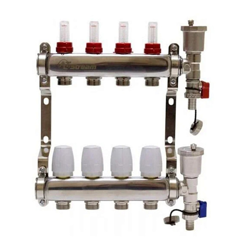 Коллектор ALTStream из нержавеющей стали в сборе с расходомерами 4 выхода