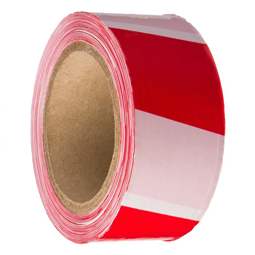 Лента сигнальная 50мм х 150м красно-белая