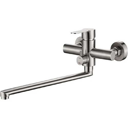 Смеситель для ванны, длинный излив, нерж.сталь VALFEX Андромеда 