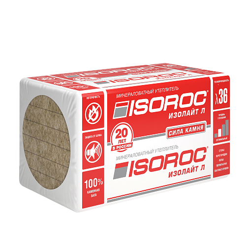 Утеплитель ISOROC Изолайт-Л Пл40 1000х600х50