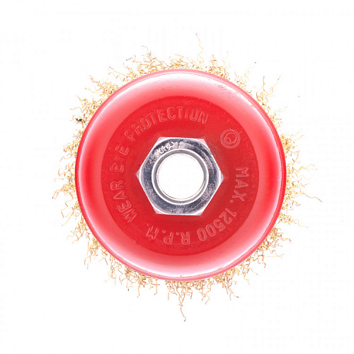 "Щетка для УШМ 75мм М14 чашка латун.""MATRIX"""