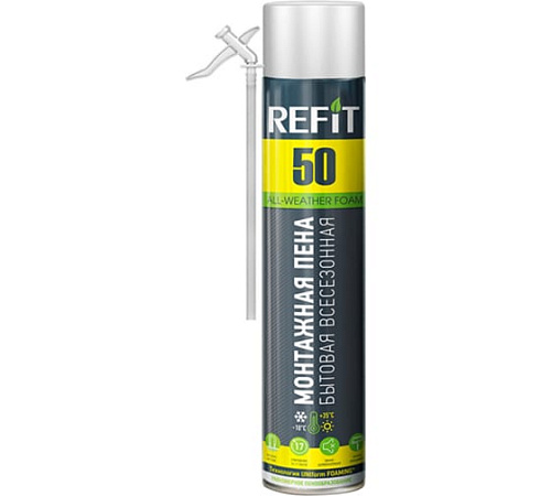 Пена монтажная REFIT 50 бытовая всесезонная 1000мл 650гр