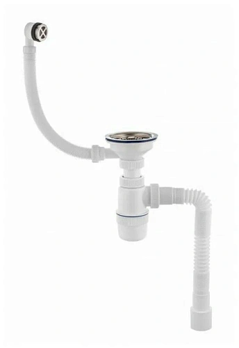 Сифон для мойки с выпуском 1/2 с переливом чашка из нержавеющей стали