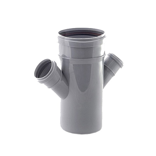 Крестовина канализационная одноплоскостная d110 мм с двумя отводами d50 мм 45°