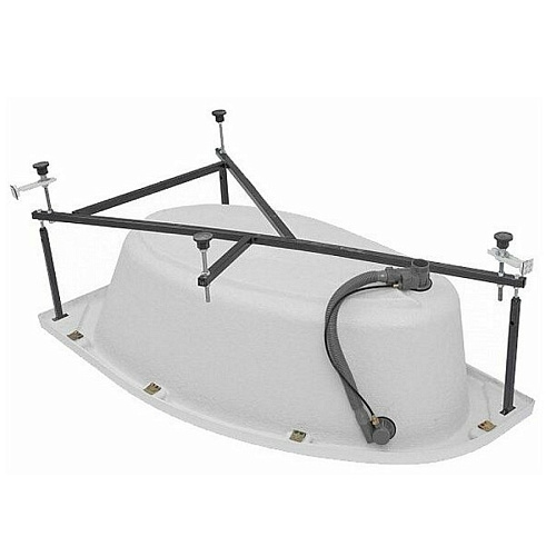 Ванна акриловая асимметричная AQUANET Mia 140x80 R правая с каркасом 246887