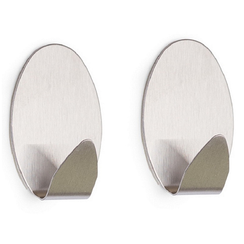 Крючки самоклеящиеся овал 2шт нержавейка Крючки самоклеящиеся овал 2шт нержавейка