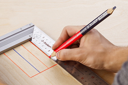 Карандаш двухцветный строительный ЗУБР КС2 180мм