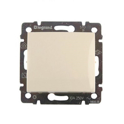 Выключатель Legrand одноклавишный скрытая установка крем