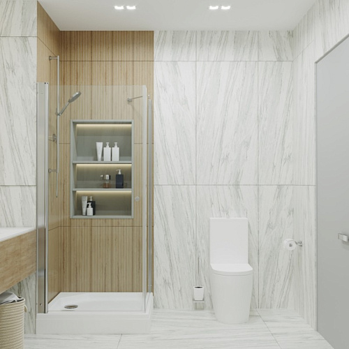 Душевое ограждение Maroni Fortuna*Chromo 90х90,квадрат, стекло прозрачное, профиль хром, без поддона