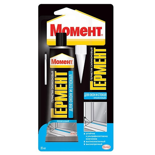 Герметик Гермент силиконовый для окон и стекол прозрачный 85мл (12)