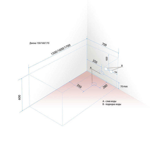 Ванна акриловая TRITON Джена 170х70 без каркаса
