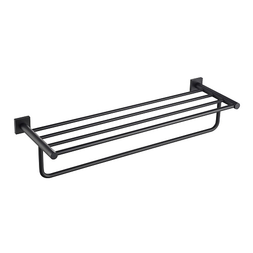 Полка с полотенцедержателем черная Полка с полотенцедержателем черная
