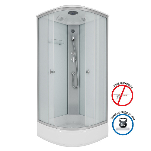 Душевая кабина Niagara NG 3304-14 90х90х215 низкий поддон матовое стекло