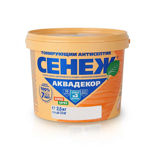 Антисептик СЕНЕЖ аквадекор сосна 2,5 кг