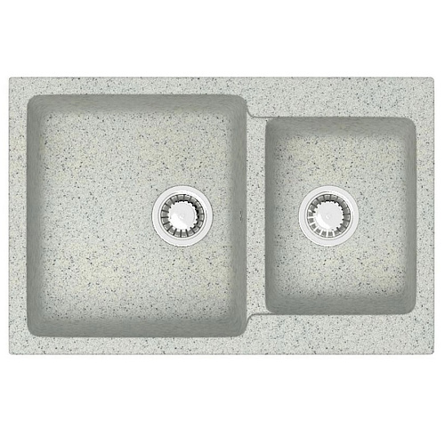 Мойка кухонная Grand (765х500х190) светло серая (сифон+герметик)