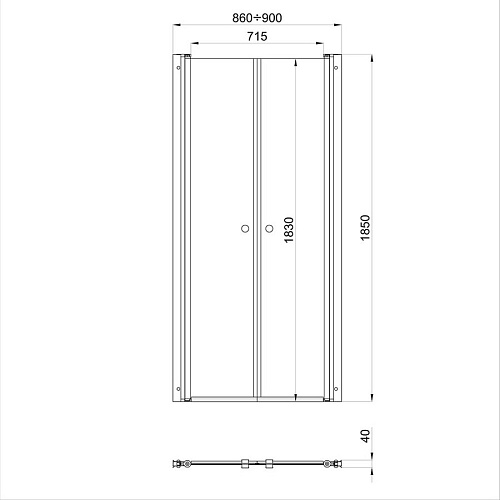 Дверь душевая Тритон ДАБЛ 90х185