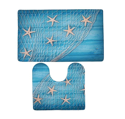 Набор ковриков для ванны Морские звезды 40х45 45х75 Набор ковриков для ванны Морские звезды 40х45 45х75