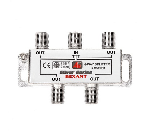РазветвительТВ сигнала REXANT 05-6103 на 4ТВ F-штек РазветвительТВ сигнала REXANT 05-6103 на 4ТВ F-штек
