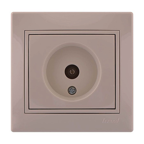 Розетка проходная Lezard MIRA TV одинарная скрытая установка крем с кремовой с вставкой