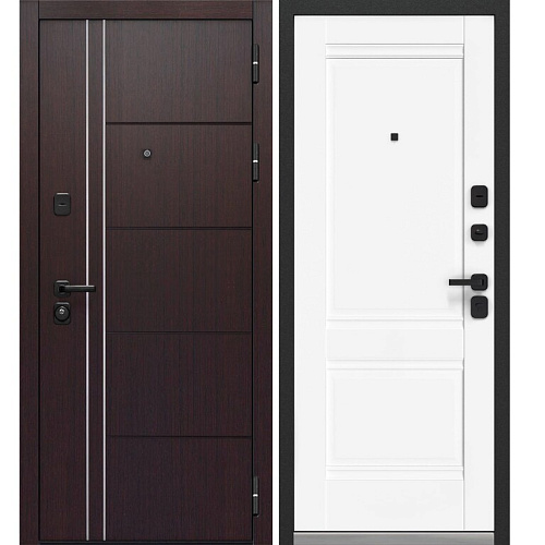 Дверь металическая 860 LUXOR 2МДФ Молдинг левая