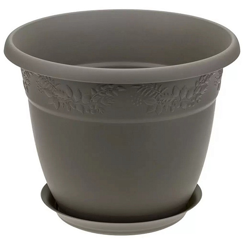 Кашпо Рябина 10л французский серый