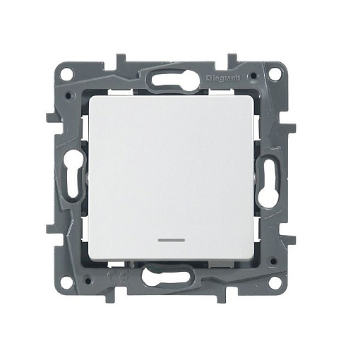 Выключатель проходной с подсветкой Legrand ETIKA одноклавишный белый