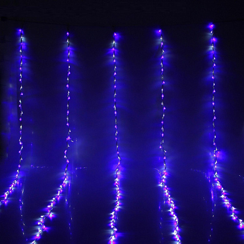 Гирлянда Дождь уличная Ширина 2 м LED800-220 V бело синий