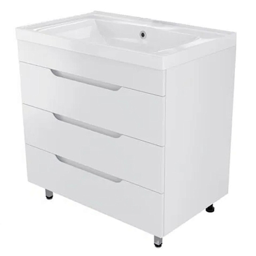 Тумба напольная SOHO Quadro с Умывальником DEEP 80 керамика