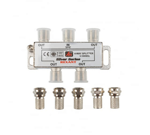 РазветвительТВ сигнала REXANT 05-6103 на 4ТВ F-штек