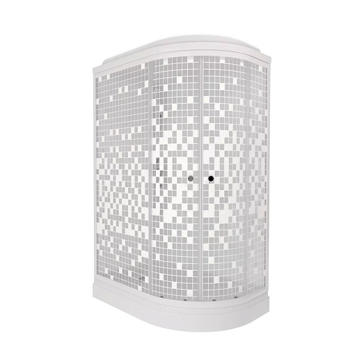 Душевая кабина Triton Коралл 120х80 А левая, стекл.мозаика, проф.белый,низкий. под.,сифон, 6 мест