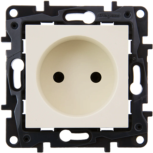 Розетка Legrand одинарная скрытая установка без заземления крем