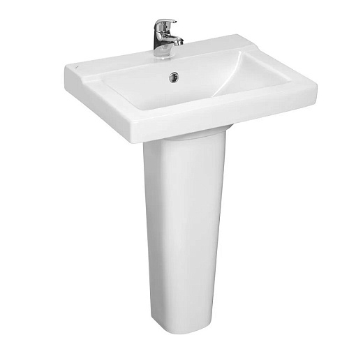 Умывальник Орион с отверстием с переливом с пьедесталом