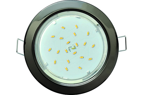 Светильник встраиваемый Ecola GX53 H4 без рефлектора хром-черный хром-хром