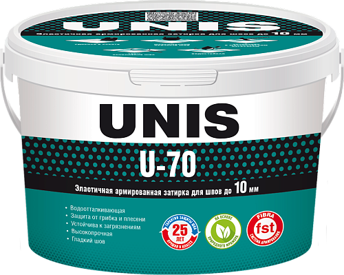 Затирка для швов эластичная UNIS U-70 антрацит С10 2 кг