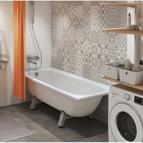 Ванна стальная ВИЗ Antika 150х70 белая орхидея с опорной подставкой