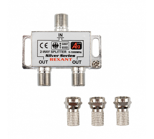 РазветвительТВ сигнала REXANT 05-6101 на 2ТВ F-штек