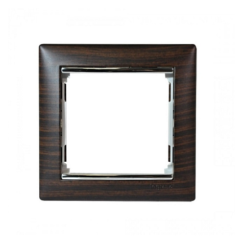 Рамка Legrand 1 пост скрытая установка темное дерево/серебро