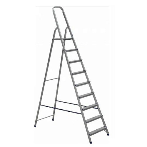Лестница-стремянка алюминевая матовая 9-и ступенчатая 