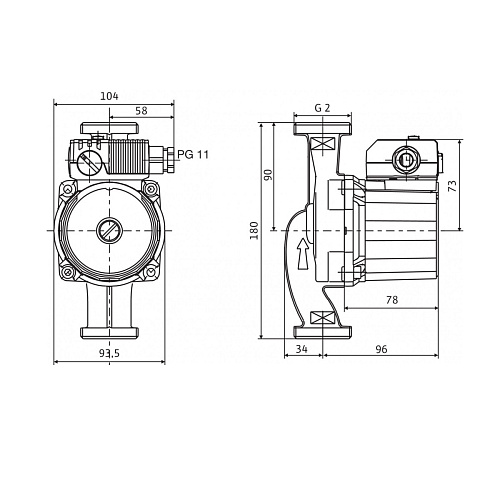 Насос циркуляционный Wilo STAR-RS 30/2-180 с гайками