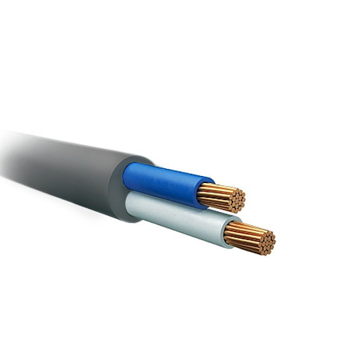 Провод ПВС 2х1,5 чёрный круглый многопроволочный (гибкий)