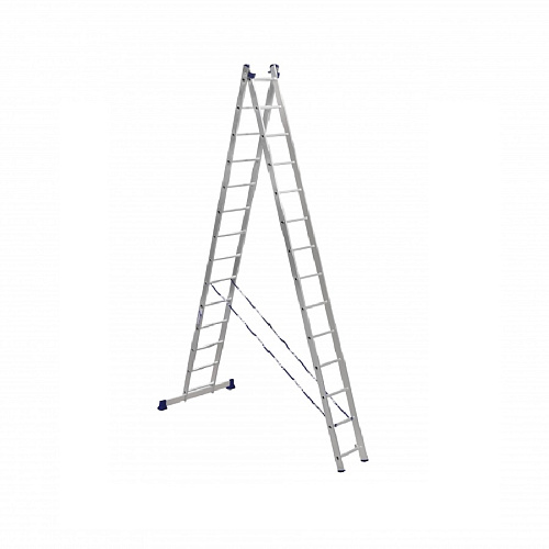 Лестница двухсекционная универсальная Алюмет 2х14 ступеней  h 6,74 м