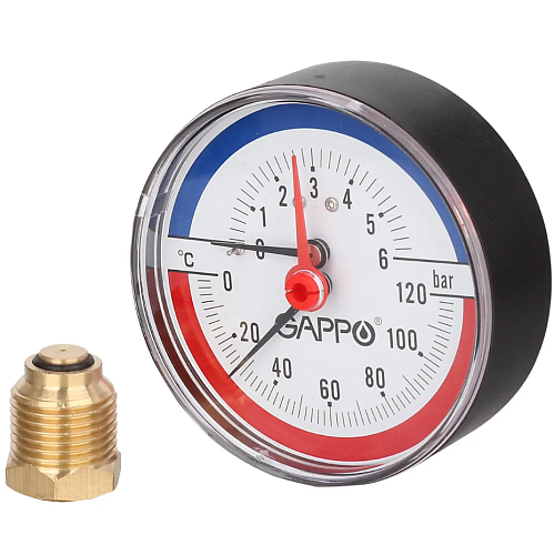 "Термоманометр аскиальный GAPPO G1473  1/2"" 6бар"
