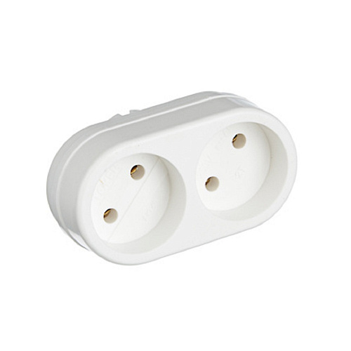 Сетевой разветвитель Toker 2Т без заземления 6А, белый