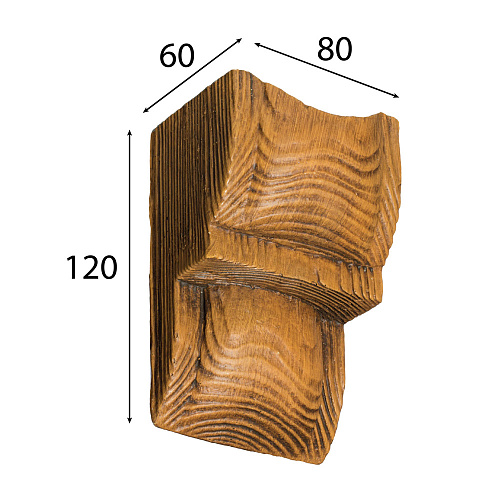 Консоль МОДЕРН для балки 90 х 60 мм 85 х 65 х 125 дуб светлый