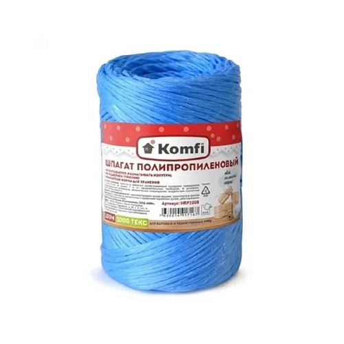 Шпагат полипропиленовый 1,6ммx100м синий 1000 Текс