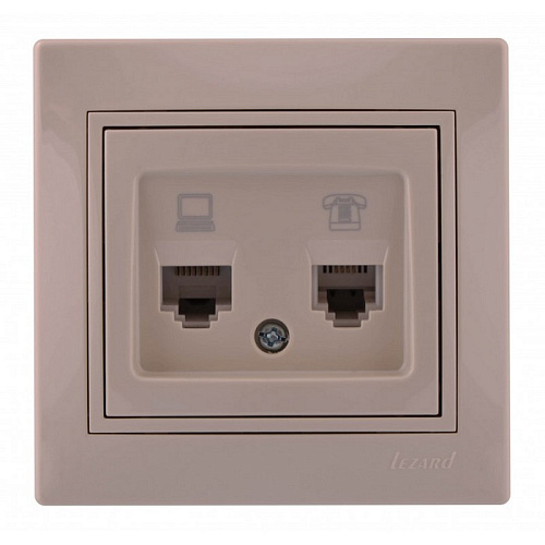 Розетка Legrand ТF+компьютер крем